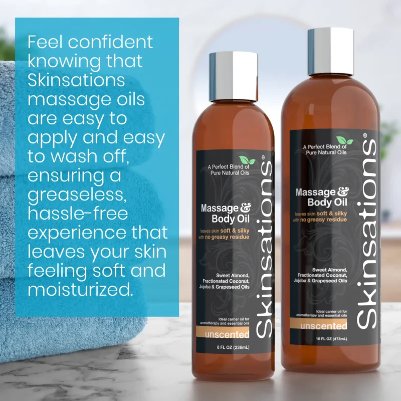 Skinsations unscented fragrance-free edible massage and body oil