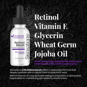 Skinsations 2.5% Retinol Serum - 1oz Size Chart