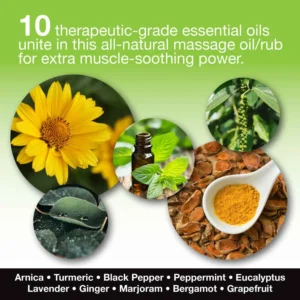 Skinsations Hemp Oil Massage and Muscle Rub with 10 organic essential oils and extracts