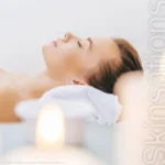 woman relaxing during gentle spa massage suitable for sensitive skin