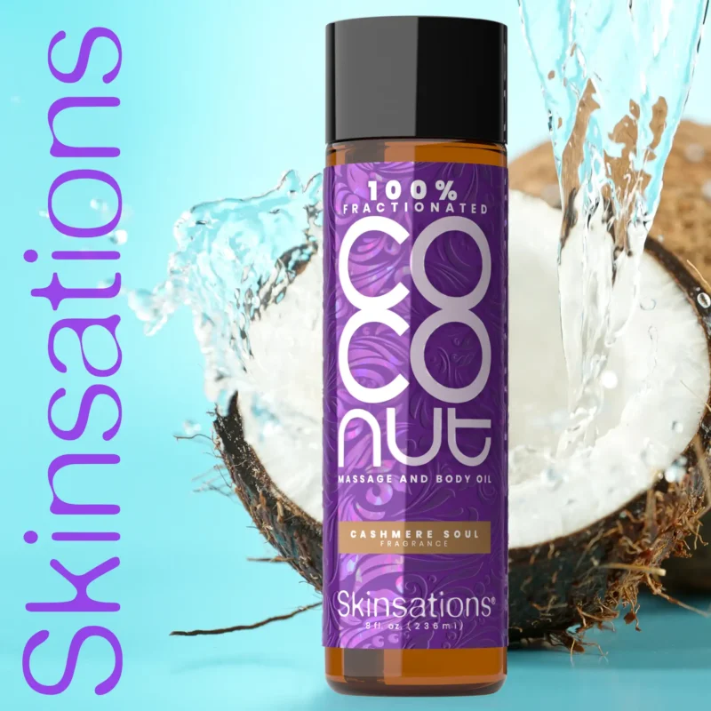Skinsations COCONUT massage & body oil with fractionated coconut oil - Cashmere Soul fragrance
