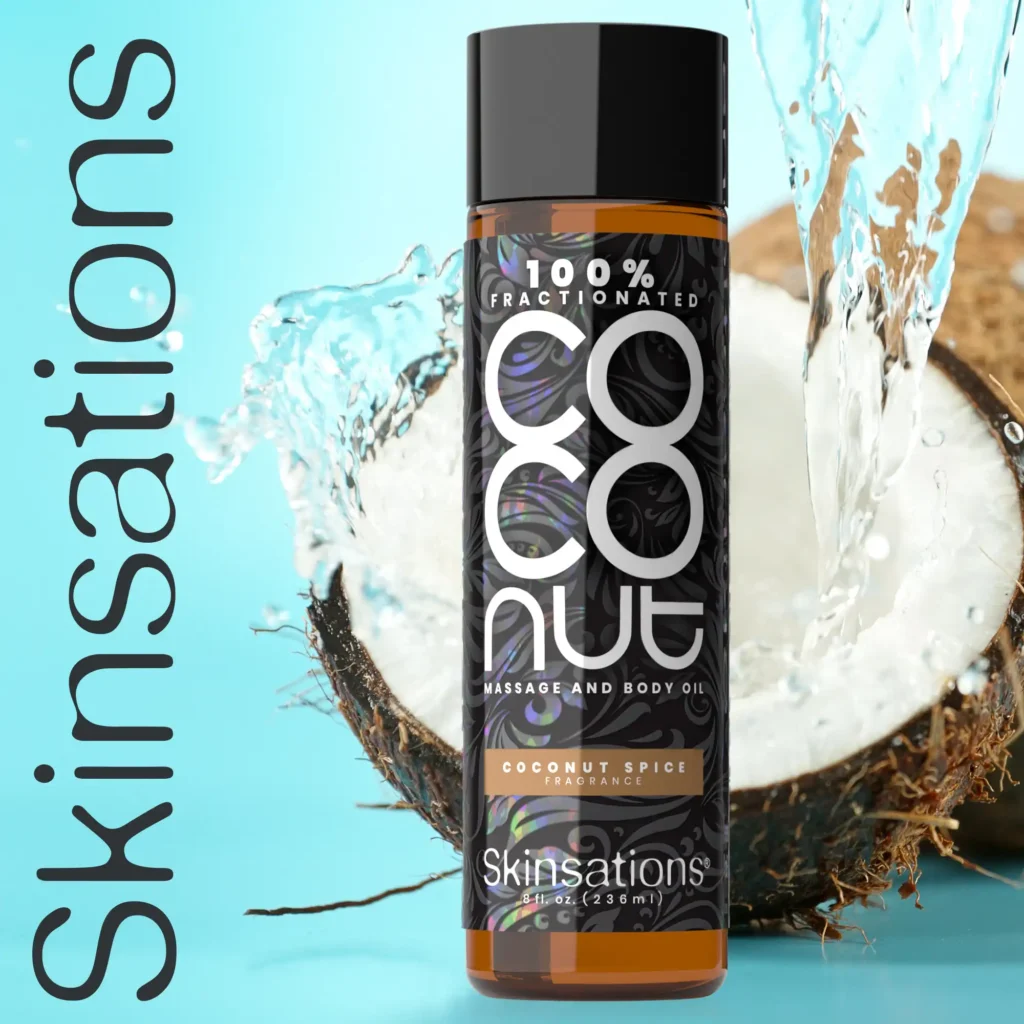Skinsations COCONUT massage and body oil with fractionated coconut oil