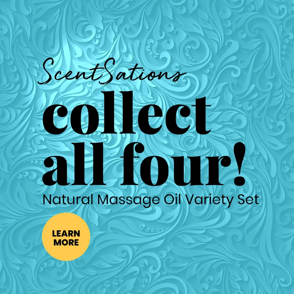 Collect all four Skinsations massage oil set for couples